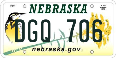 NE license plate DGQ706