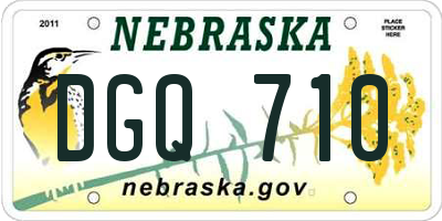 NE license plate DGQ710