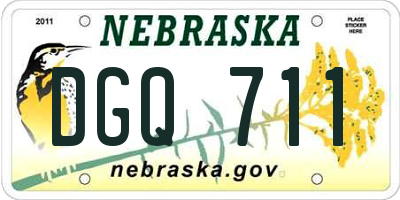 NE license plate DGQ711
