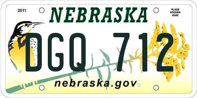 NE license plate DGQ712