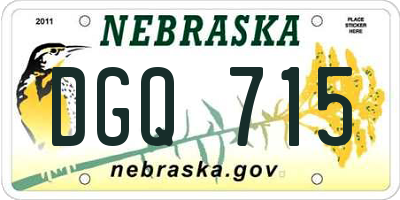 NE license plate DGQ715