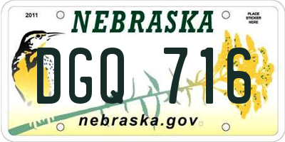 NE license plate DGQ716