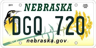 NE license plate DGQ720