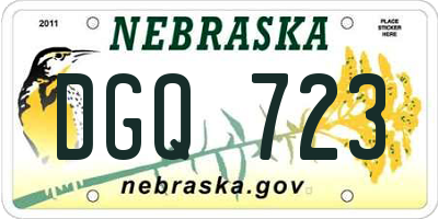 NE license plate DGQ723
