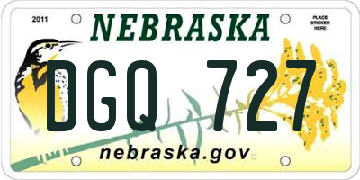 NE license plate DGQ727