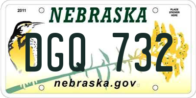 NE license plate DGQ732