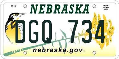 NE license plate DGQ734