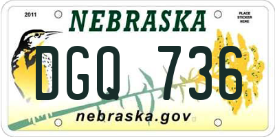 NE license plate DGQ736