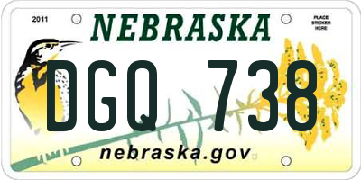 NE license plate DGQ738