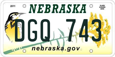 NE license plate DGQ743