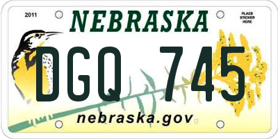 NE license plate DGQ745