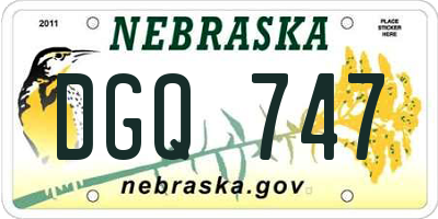 NE license plate DGQ747