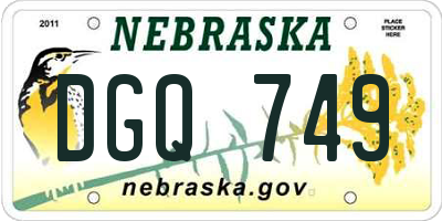 NE license plate DGQ749