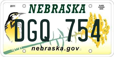 NE license plate DGQ754