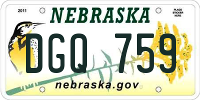 NE license plate DGQ759