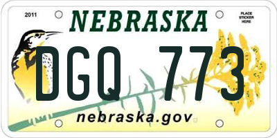 NE license plate DGQ773