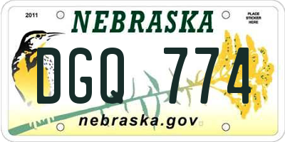 NE license plate DGQ774