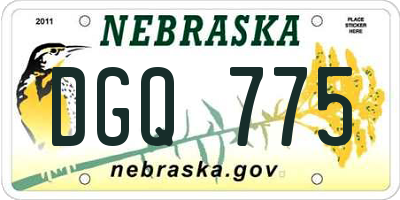 NE license plate DGQ775