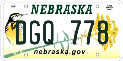NE license plate DGQ778
