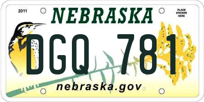 NE license plate DGQ781