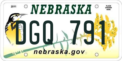 NE license plate DGQ791