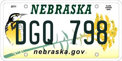 NE license plate DGQ798