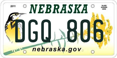 NE license plate DGQ806