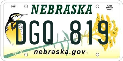 NE license plate DGQ819