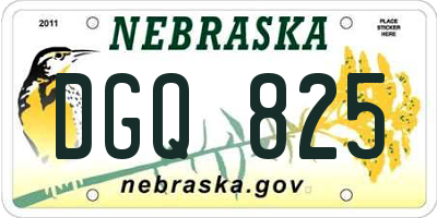 NE license plate DGQ825