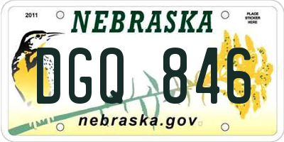 NE license plate DGQ846