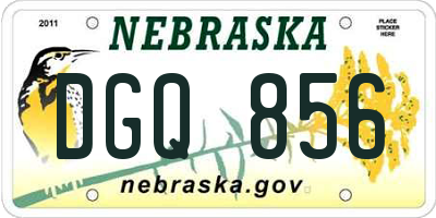 NE license plate DGQ856