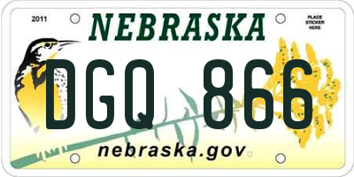 NE license plate DGQ866