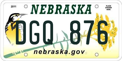 NE license plate DGQ876