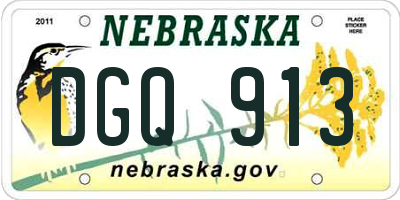 NE license plate DGQ913