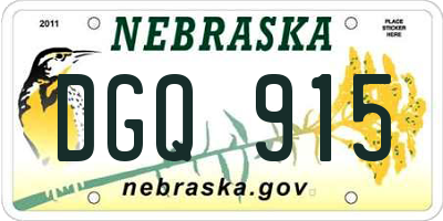 NE license plate DGQ915