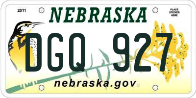 NE license plate DGQ927
