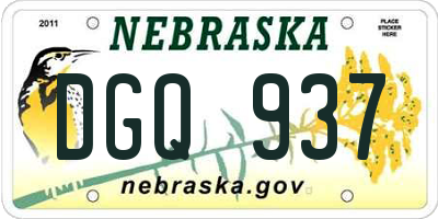 NE license plate DGQ937