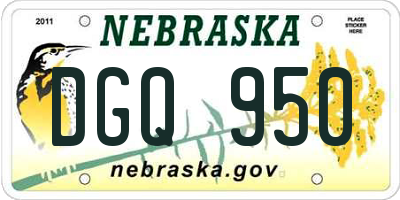 NE license plate DGQ950