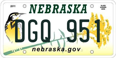 NE license plate DGQ951