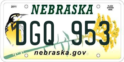 NE license plate DGQ953