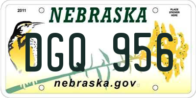 NE license plate DGQ956