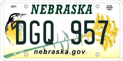 NE license plate DGQ957