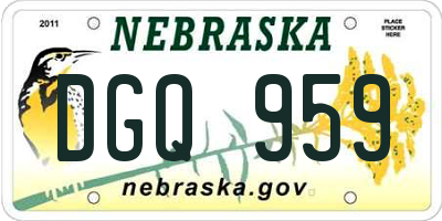 NE license plate DGQ959