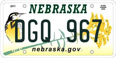 NE license plate DGQ967