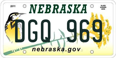 NE license plate DGQ969