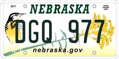 NE license plate DGQ977