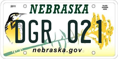 NE license plate DGR021