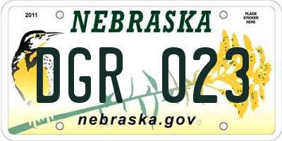 NE license plate DGR023