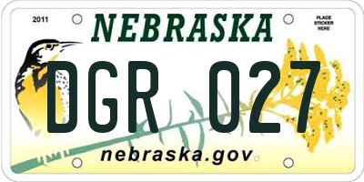 NE license plate DGR027