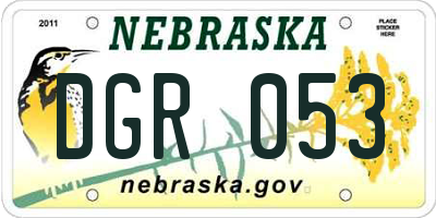 NE license plate DGR053